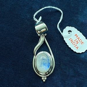 Rainbow Moonstone Sterling Silver Pendant
